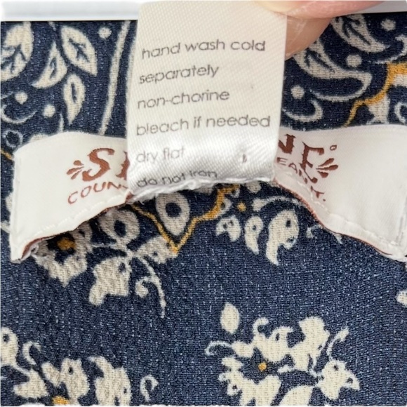 Shyanne Navy Boho Patchwork Kimono Cardigan w/ Tassel Trim – One Size - Picture 7 of 8